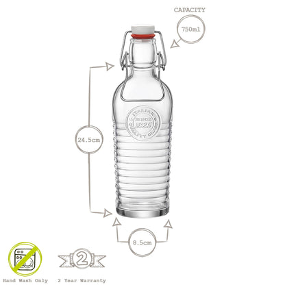 750ml Officina 1825 Swing Top Glass Bottle