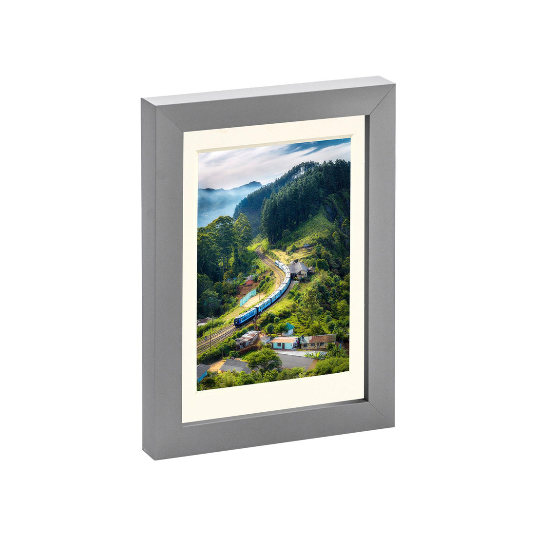 Grey 5" x 7" Photo Frame with Ivory 4" x 6" Mount