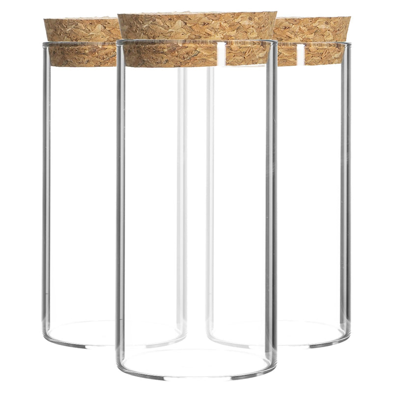 Argon Tableware Glass Storage Jars with Cork Lids - 110ml - Pack of 3