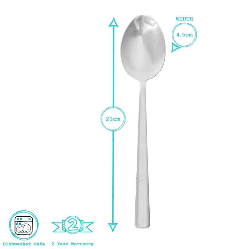 21cm Tondo Stainless Steel Dessert Spoons - By Argon Tableware