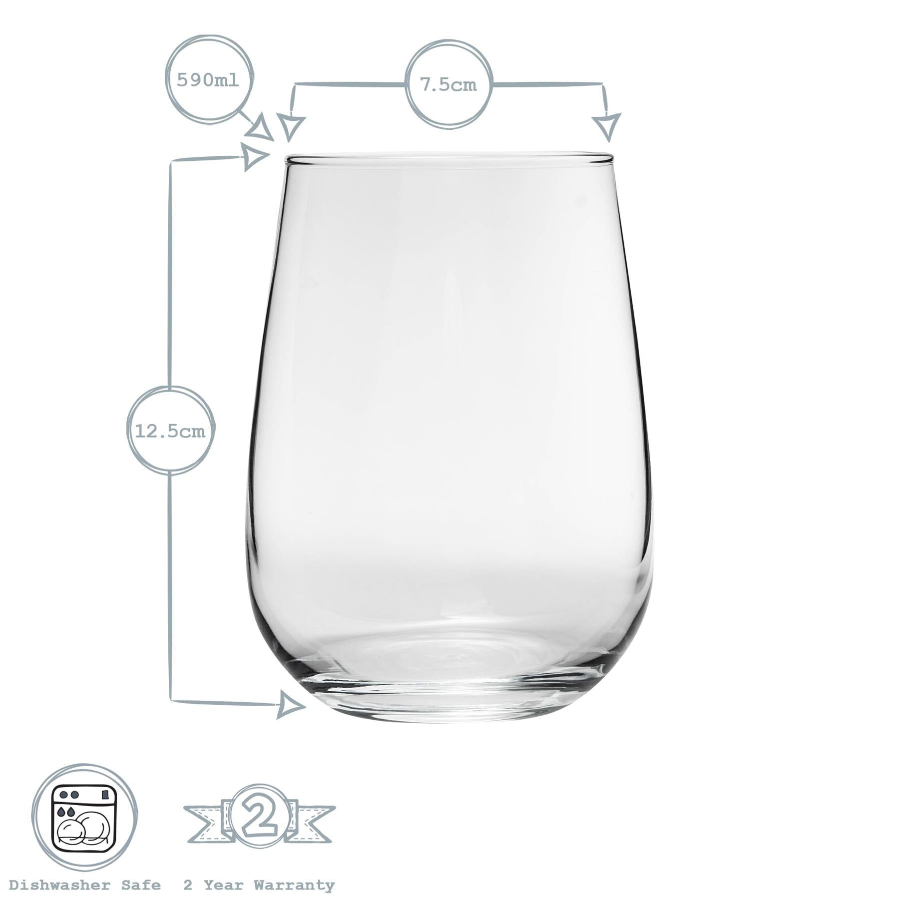 590ml Gaia Stemless Wine Glasses - Pack of Six