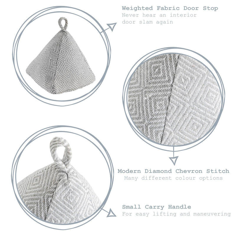 Pyramid Patterned Door Stop & 80cm Draught Excluder Set - By Nicola Spring