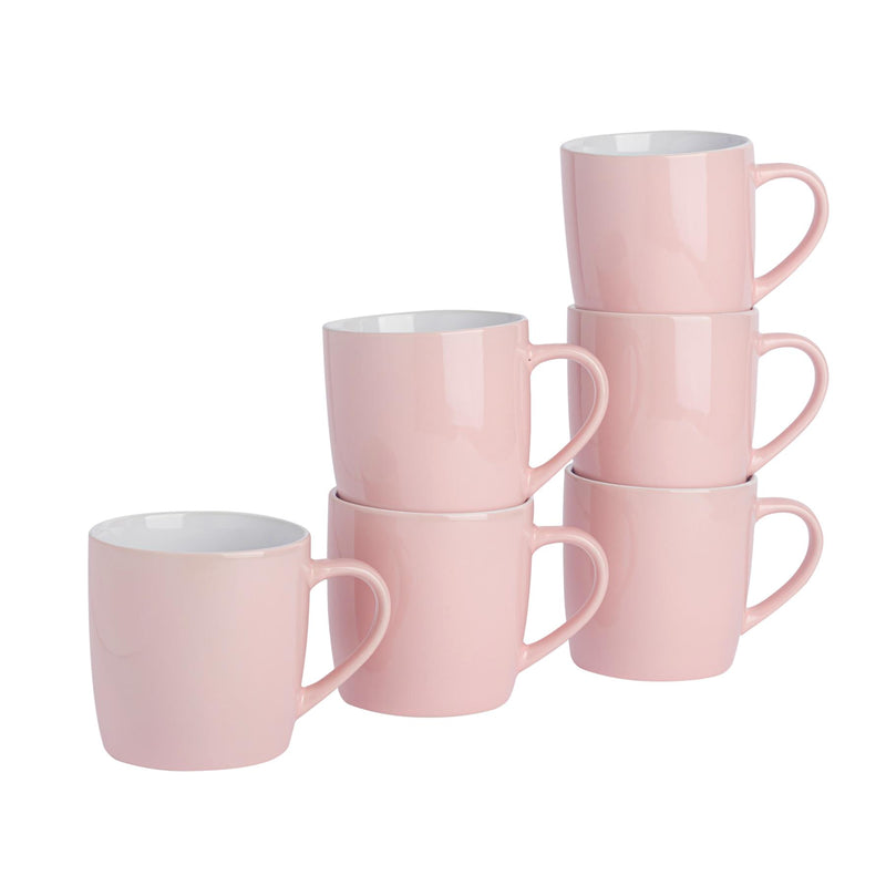 350ml Coloured Coffee Mugs - Pack of Six - By Argon Tableware