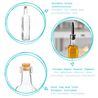 500ml Olive Oil Pourer Glass Bottle with Cork Lid