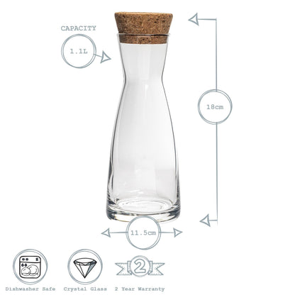 1.1L Ypsilon Glass Carafe with Cork Lid - By Bormioli Rocco