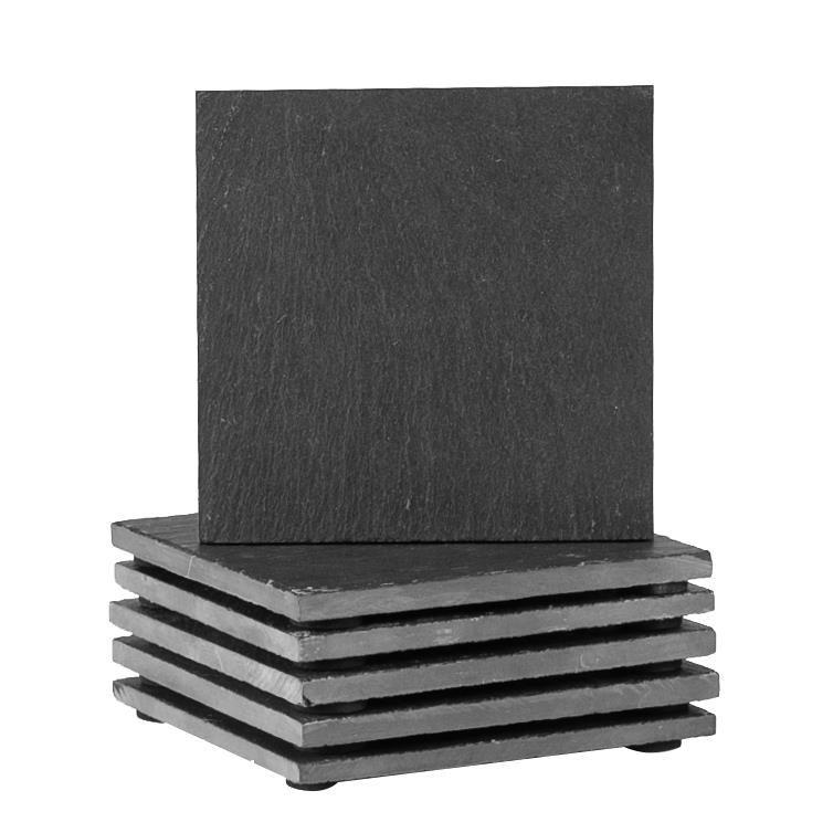 Square Linea Slate Coasters - Pack of Six - By Argon Tableware