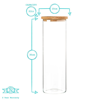 2L Cork Lid Storage Jar