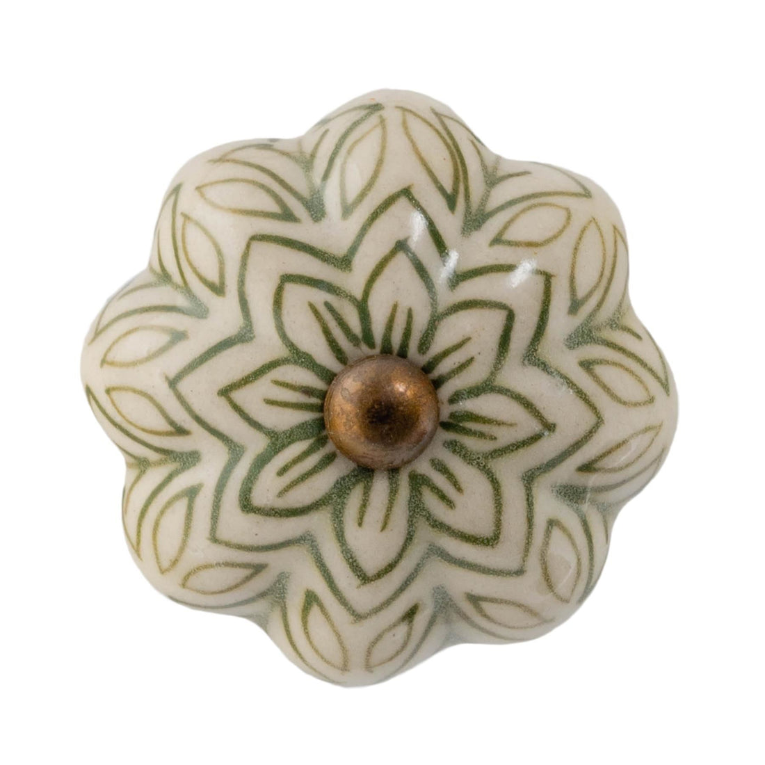Olive 4.5cm Vintage Floral Ceramic Cabinet Knob