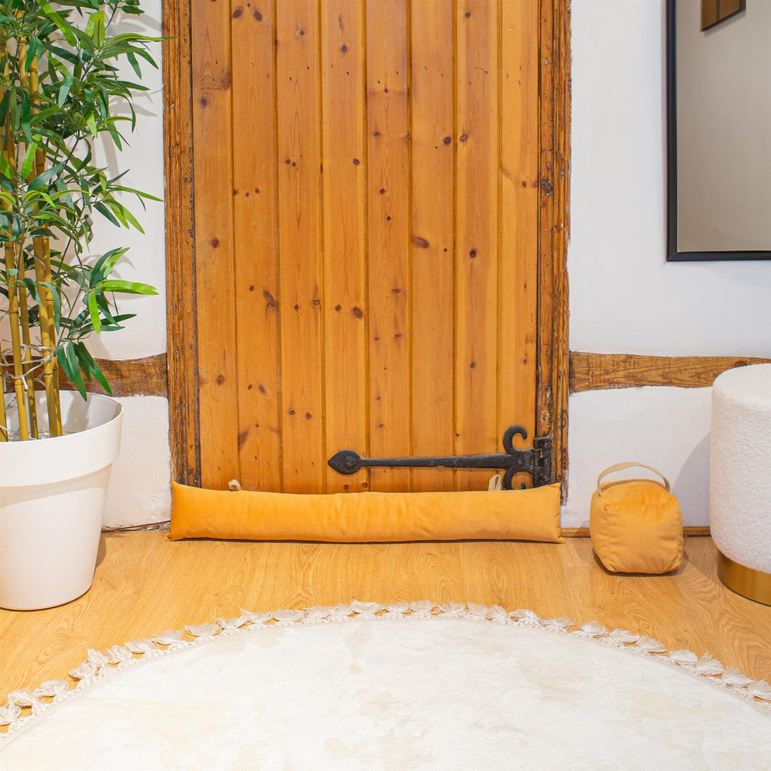 Yellow 80cm Velvet Draught Excluder