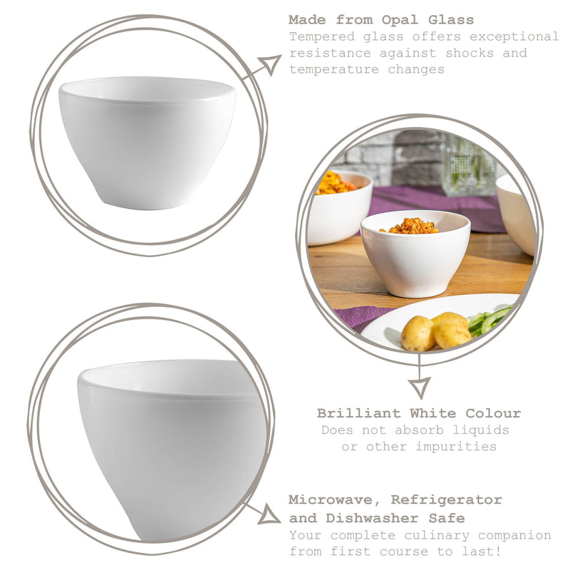 White 12.5cm Toledo Glass Cereal Bowl - By Bormioli Rocco