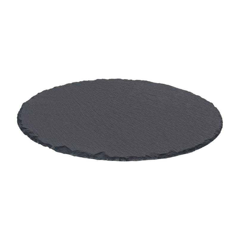33cm Black Round Slate Serving Platter - By Argon Tableware