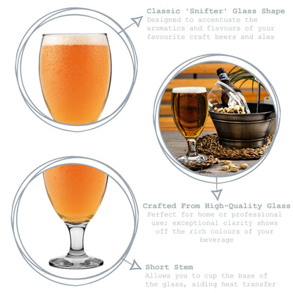 590ml Empire Snifter Beer Glasses - Pack of Six