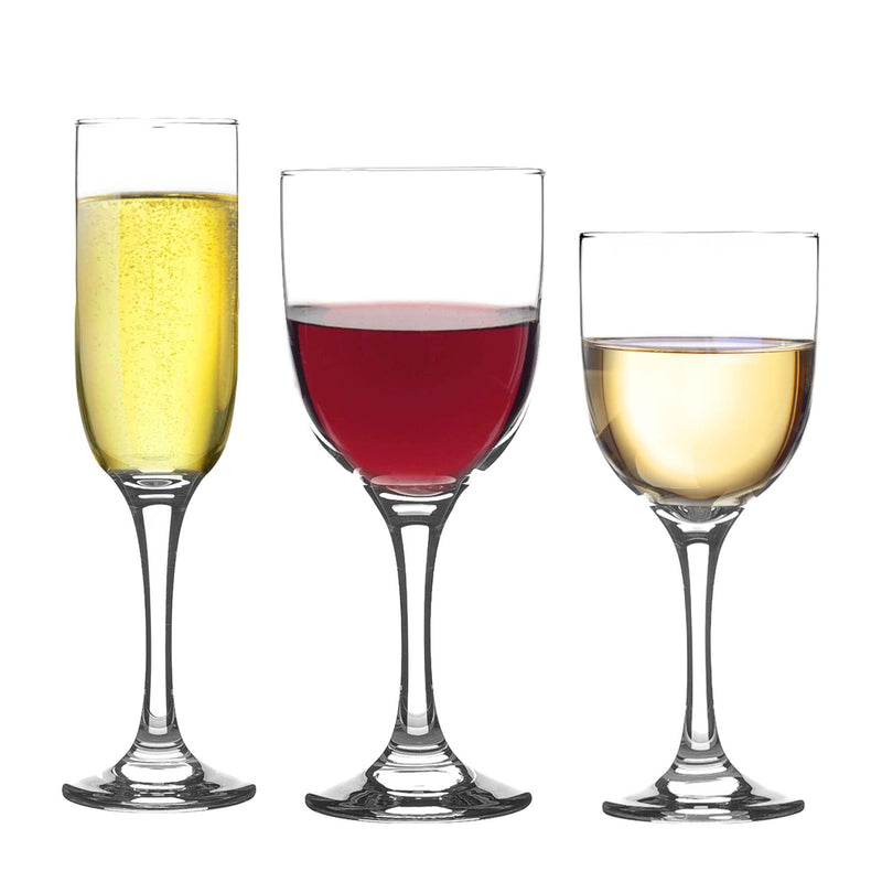 LAV 18 Piece Tokyo Wine Glasses Set - Red White Champagne