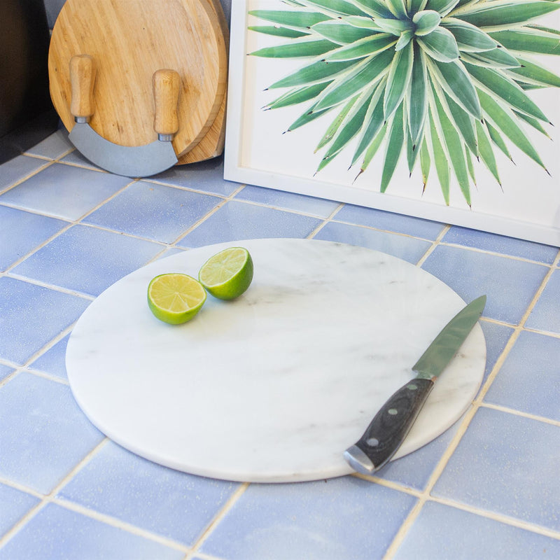 30cm Marble Round Chopping Board - By Argon Tableware