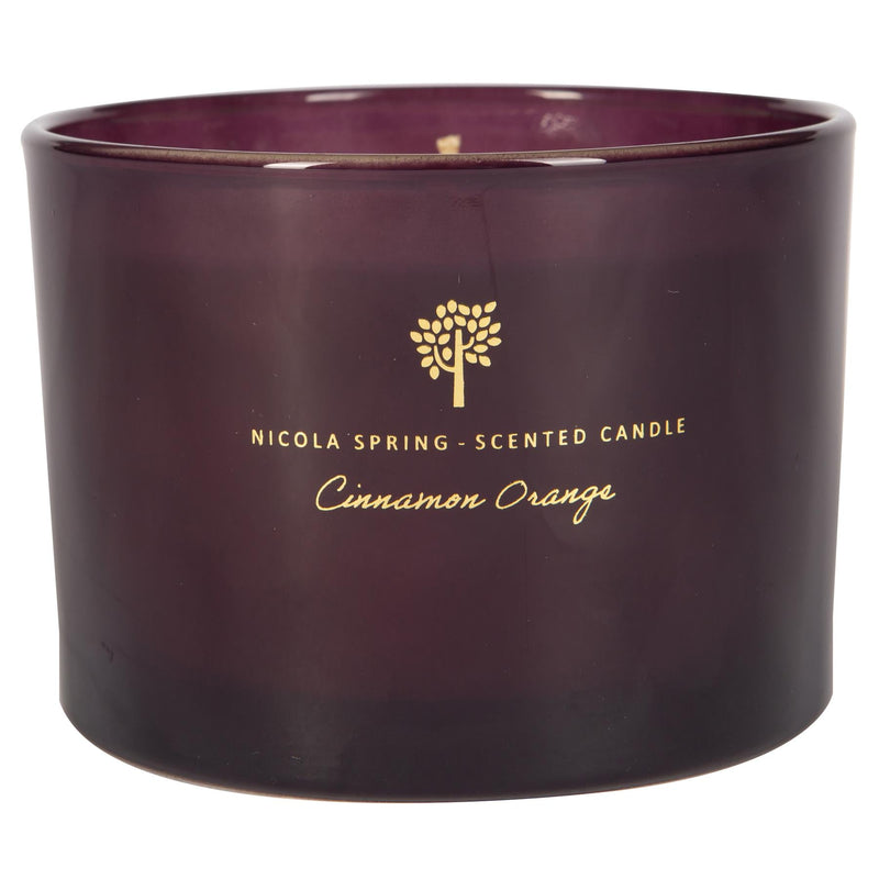 350g Double Wick Cinnamon Orange Scented Soy Wax Candle - by Nicola Spring
