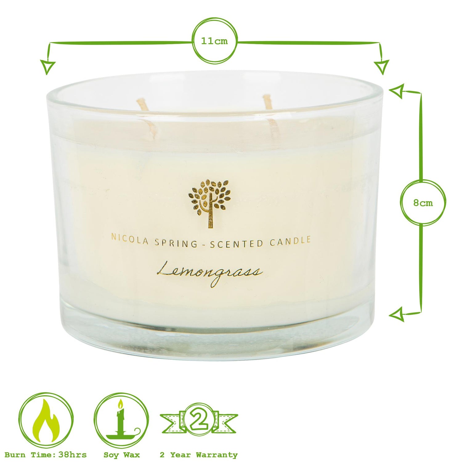 350g Lemongrass Scented Soy Wax Candle