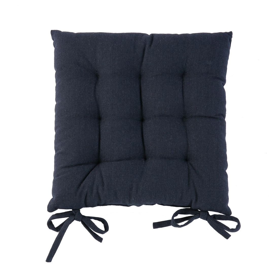 Blue 40cm Square Cotton Garden Chair Seat Cushion