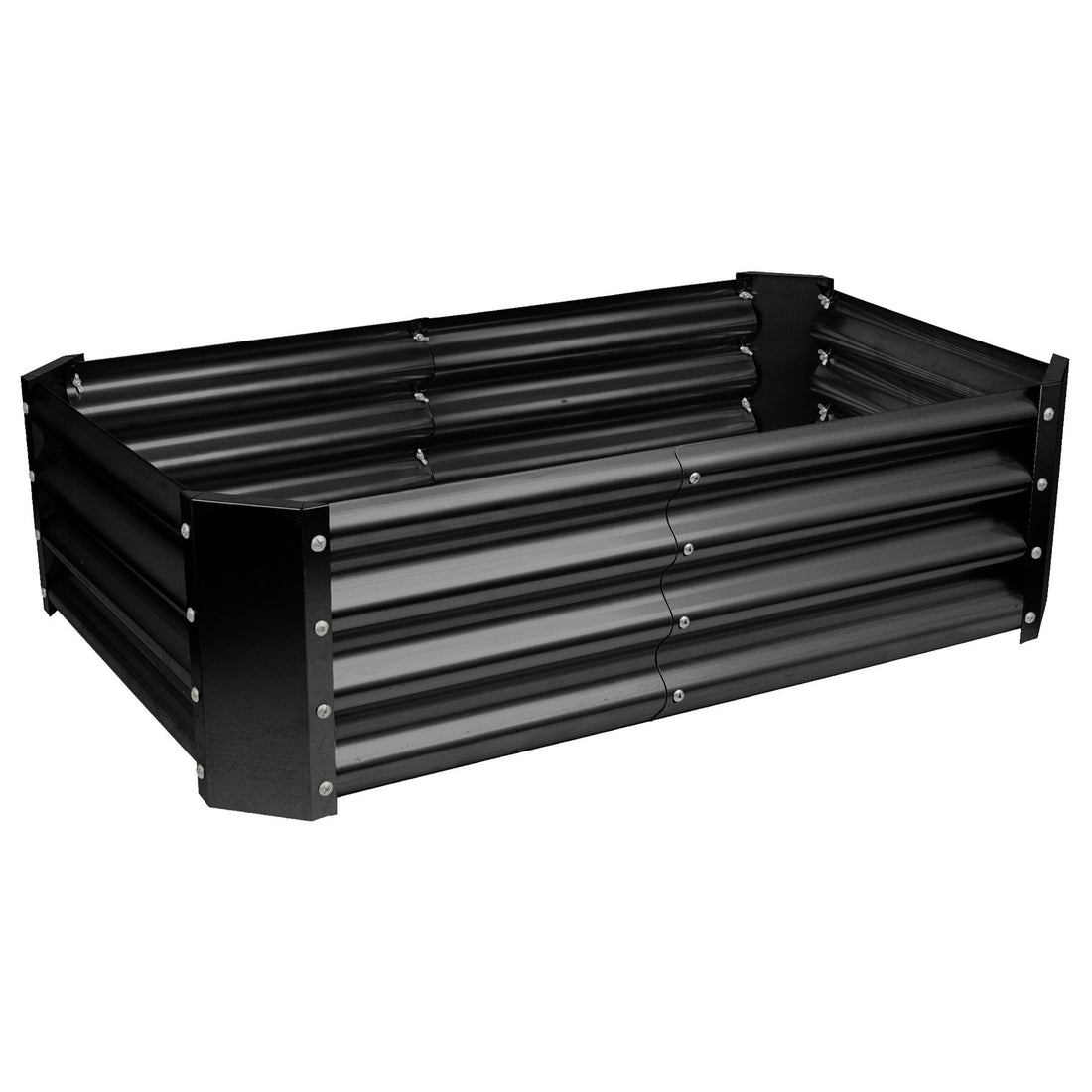 Anthracite Rectangular Galvanised Steel Raised Garden Bed - 120cm x 60cm