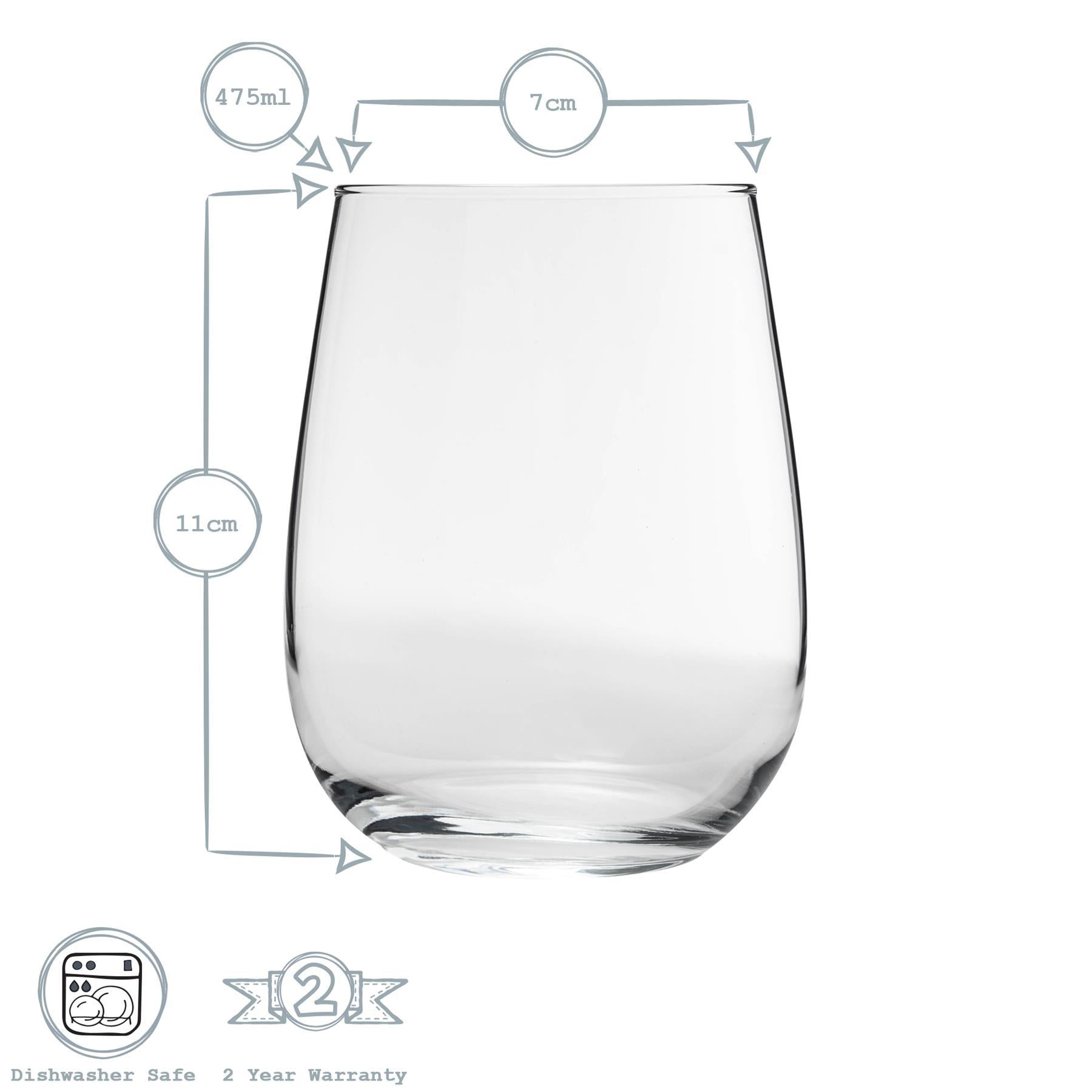 475ml Gaia Stemless Wine Glasses - Pack of Six