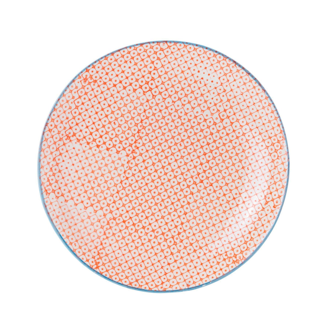 Orange 25.5cm Hand-Printed Stoneware Dinner Plate