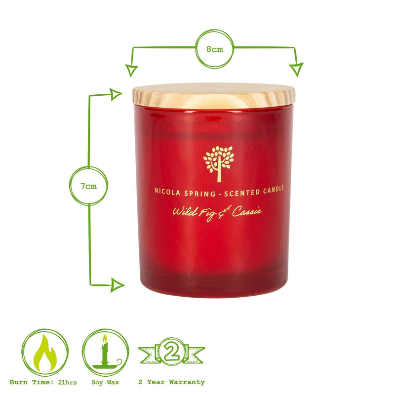 130g Wild Fig & Cassis Scented Soy Wax Candle - By Nicola Spring