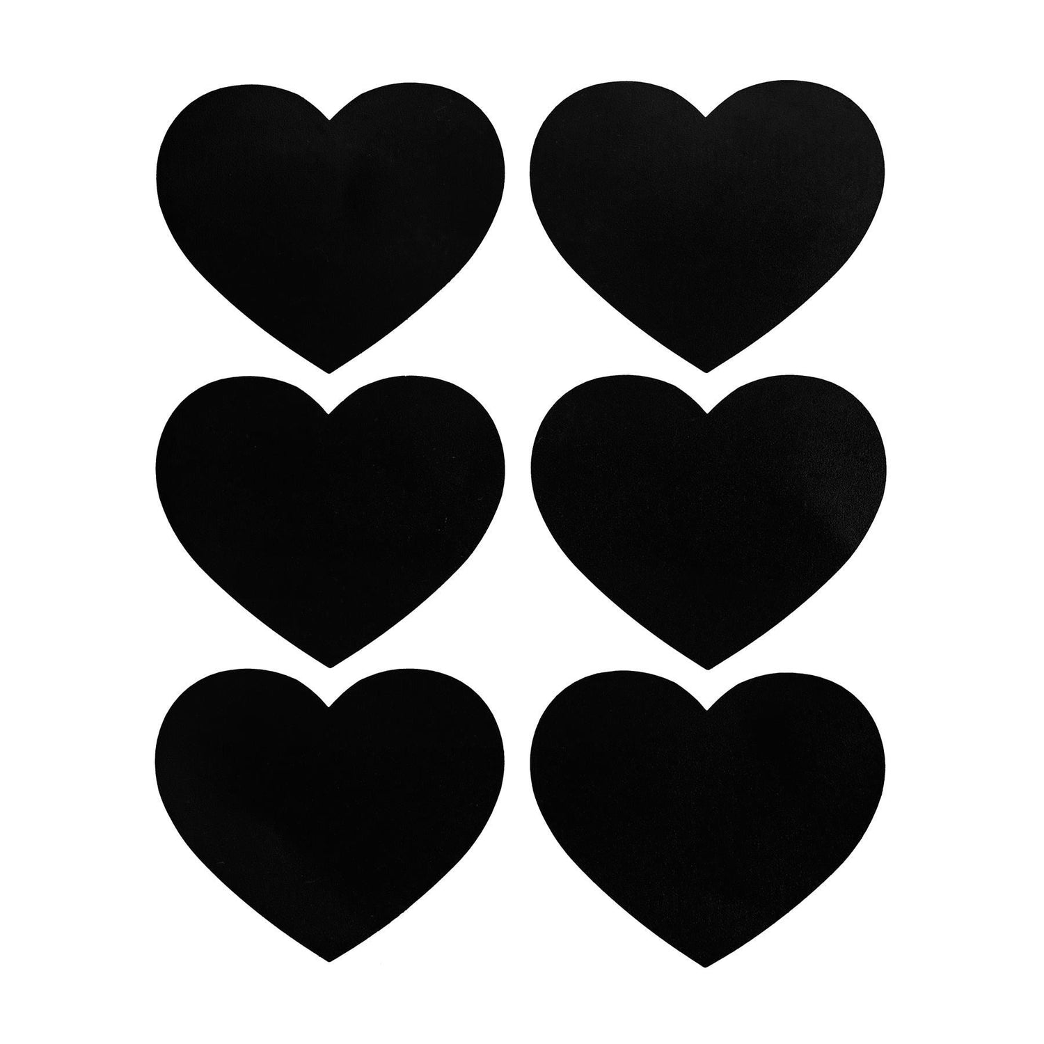 Large Black Heart Chalkboard Storage Jar Labels - Pack of Six