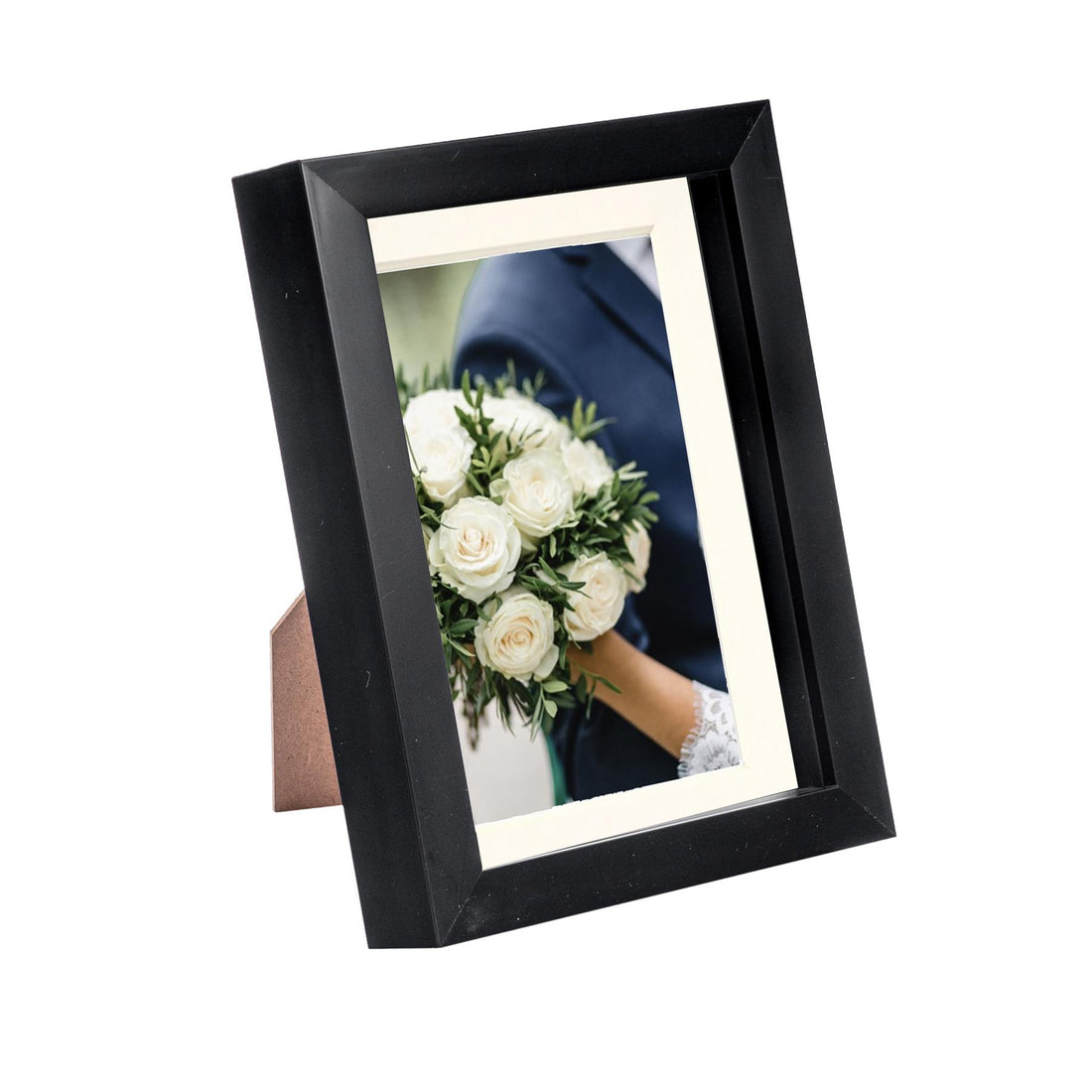 Black 5" x 7" Shadow Box Photo Frame with 4" x 6" Ivory Mount