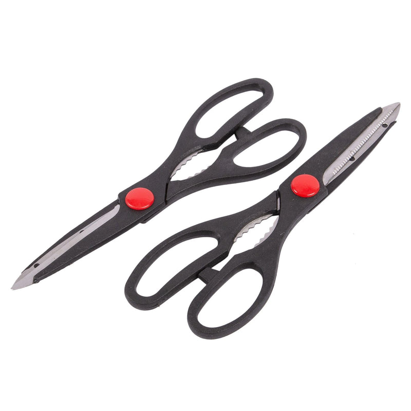 2pc Black Multifunctional Stainless Steel Kitchen Scissors Set - By Ashley
