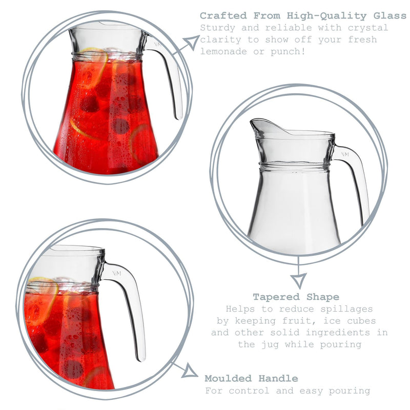 1.5L Brocca Glass Water Jug - By Argon Tableware