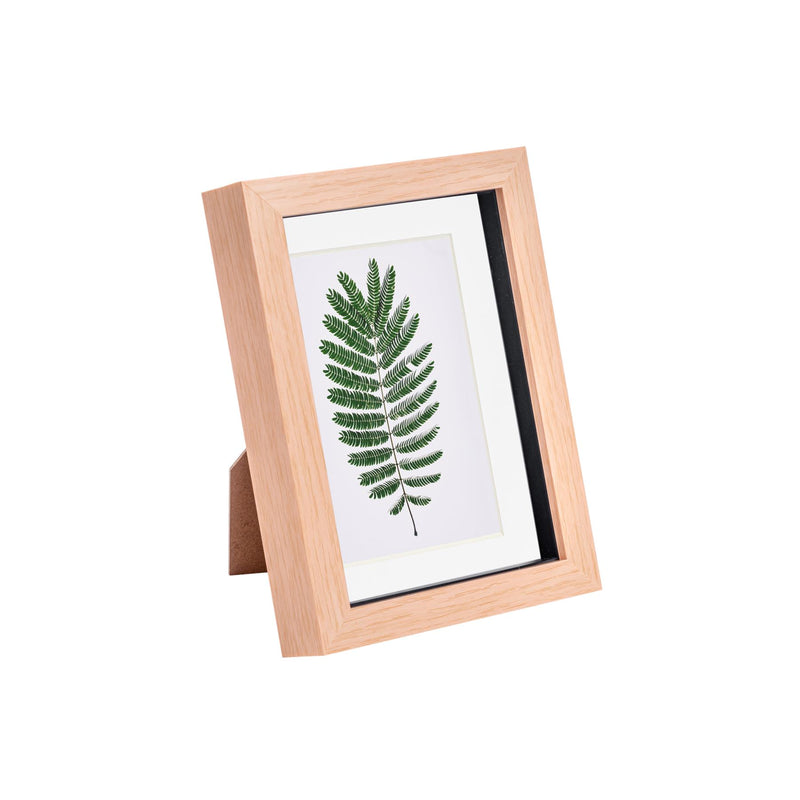 5" x 7" Light Wood 3D Box Photo Frame - with 4" x 6" Mount - By Nicola Spring