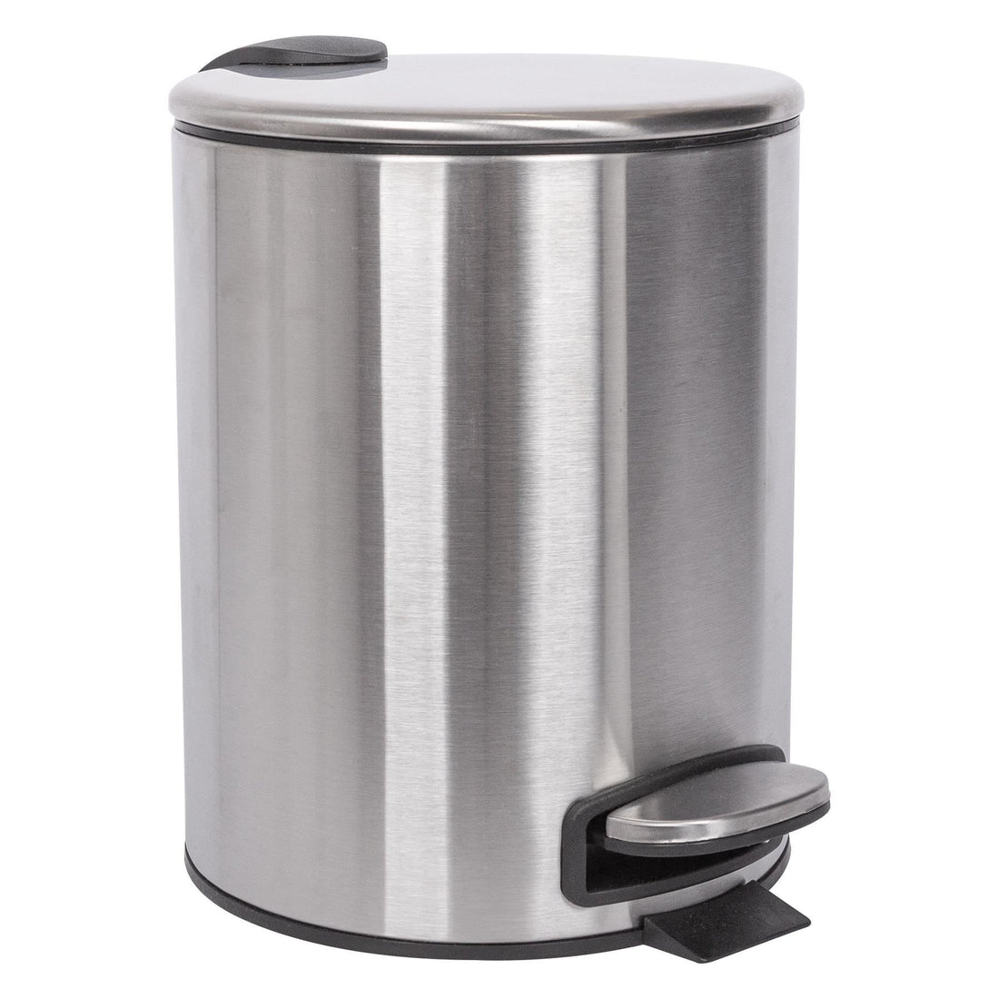 5L Round Stainless Steel Pedal Bin - Brushed