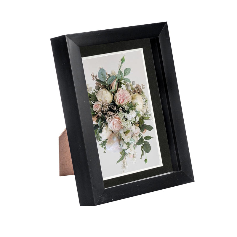 5" x 7" Black 3D Box Photo Frame with 4" x 6" Mount - By Nicola Spring