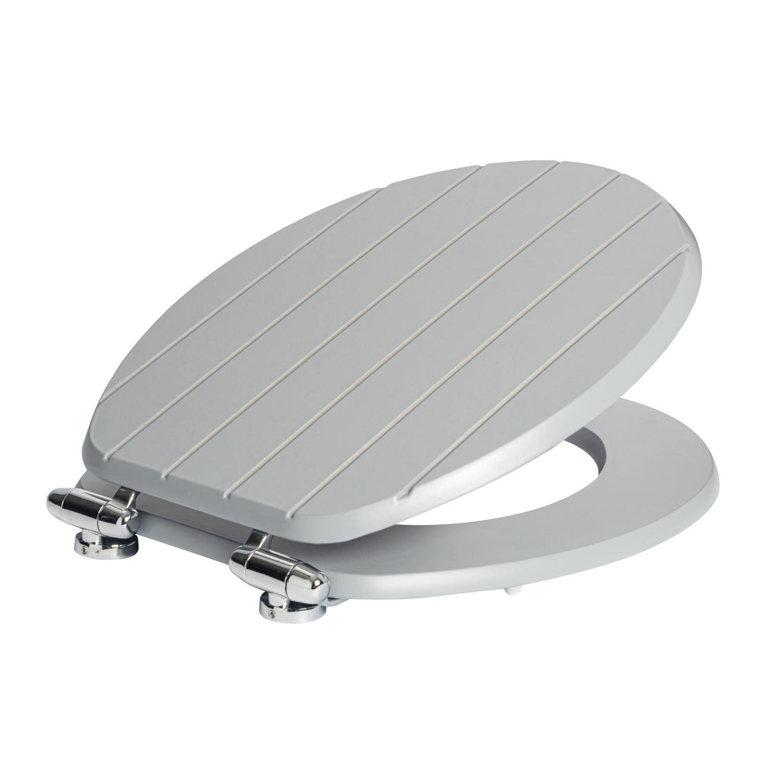 Soft-Close Wooden Toilet Seat - Grey
