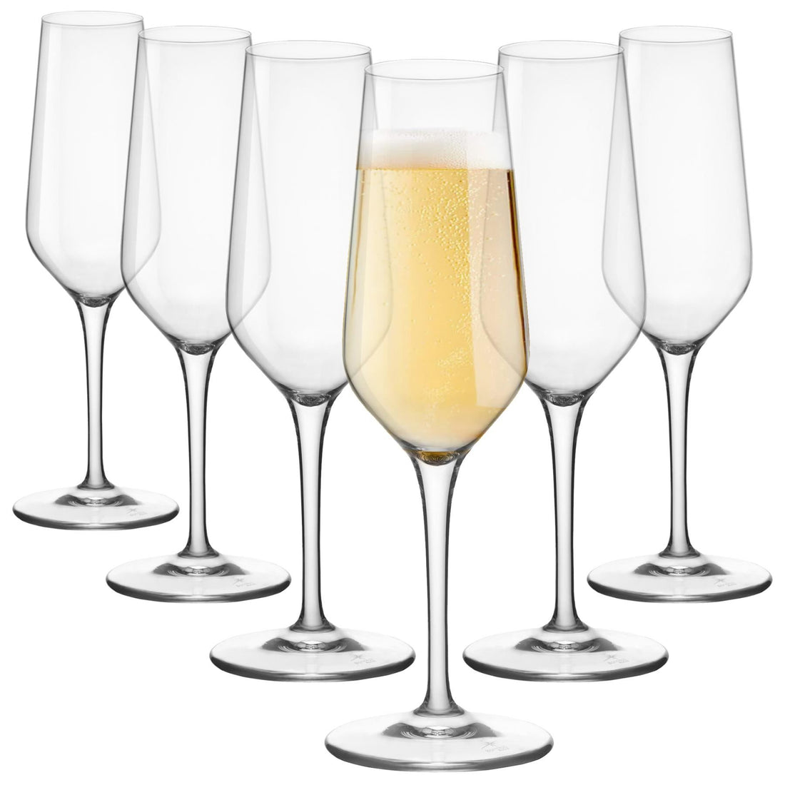 230ml Electra Glass Champagne Flutes - Pack of 6 - By Bormioli Rocco