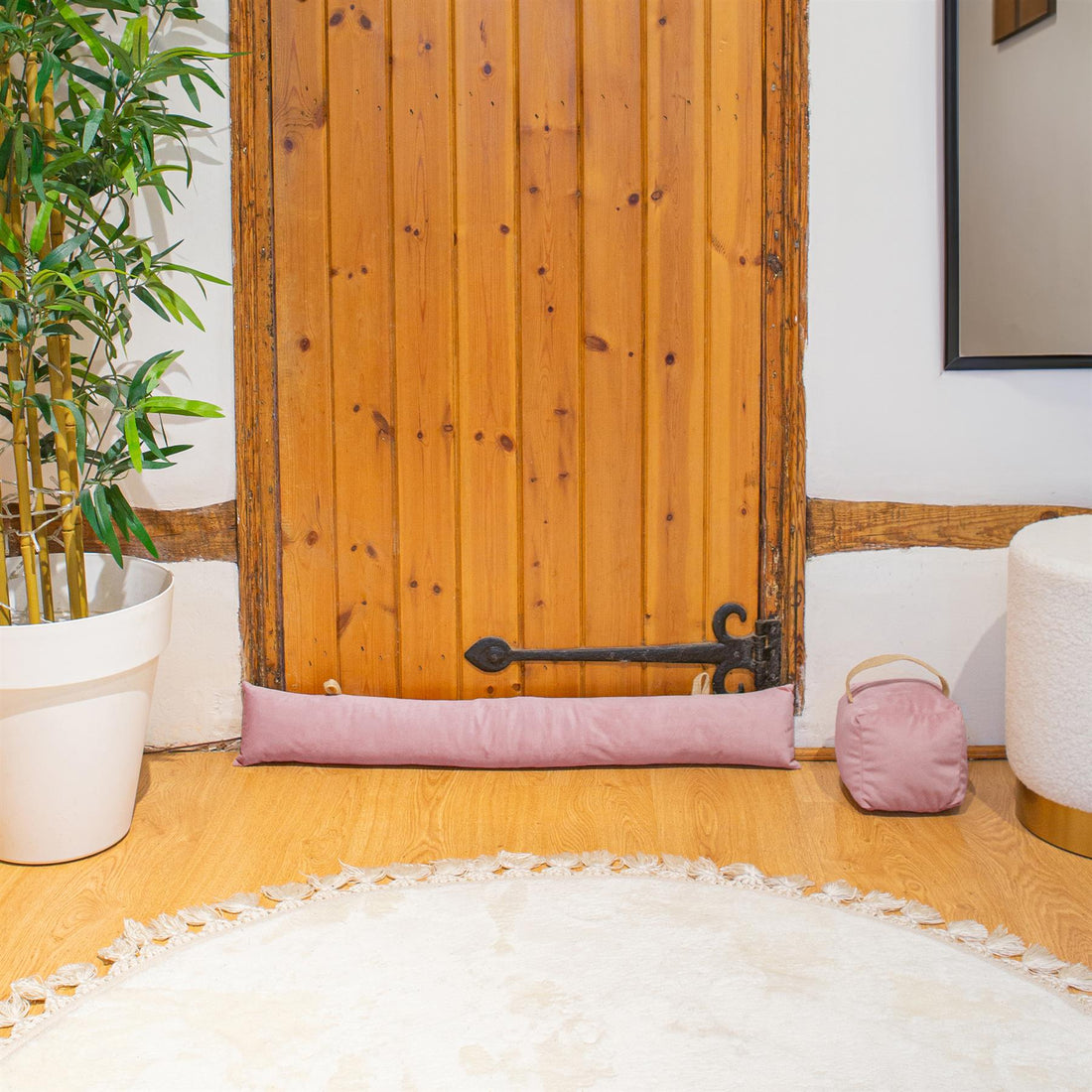 Pink 80cm Velvet Draught Excluder