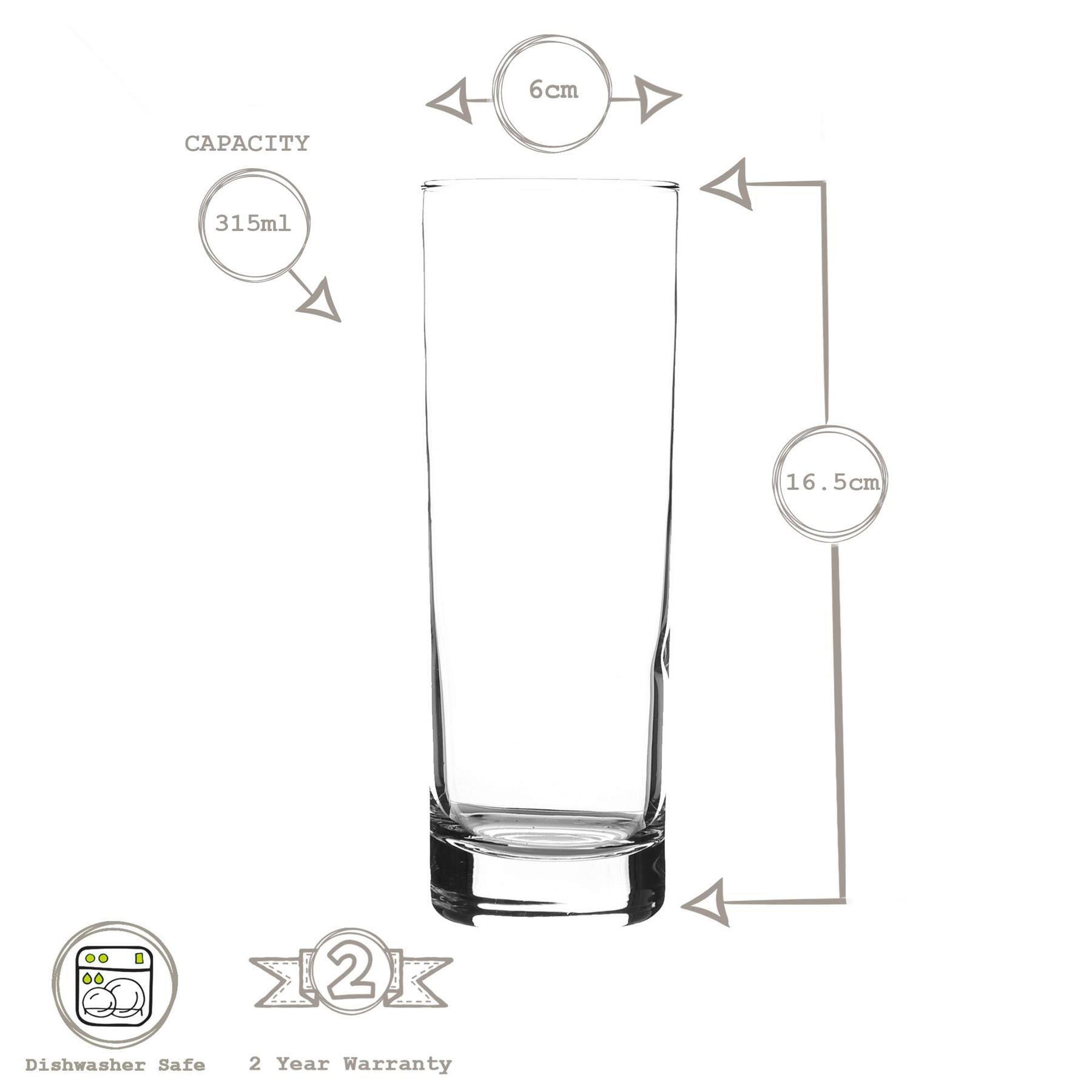 315ml Ada Highball Glasses - Pack of Six