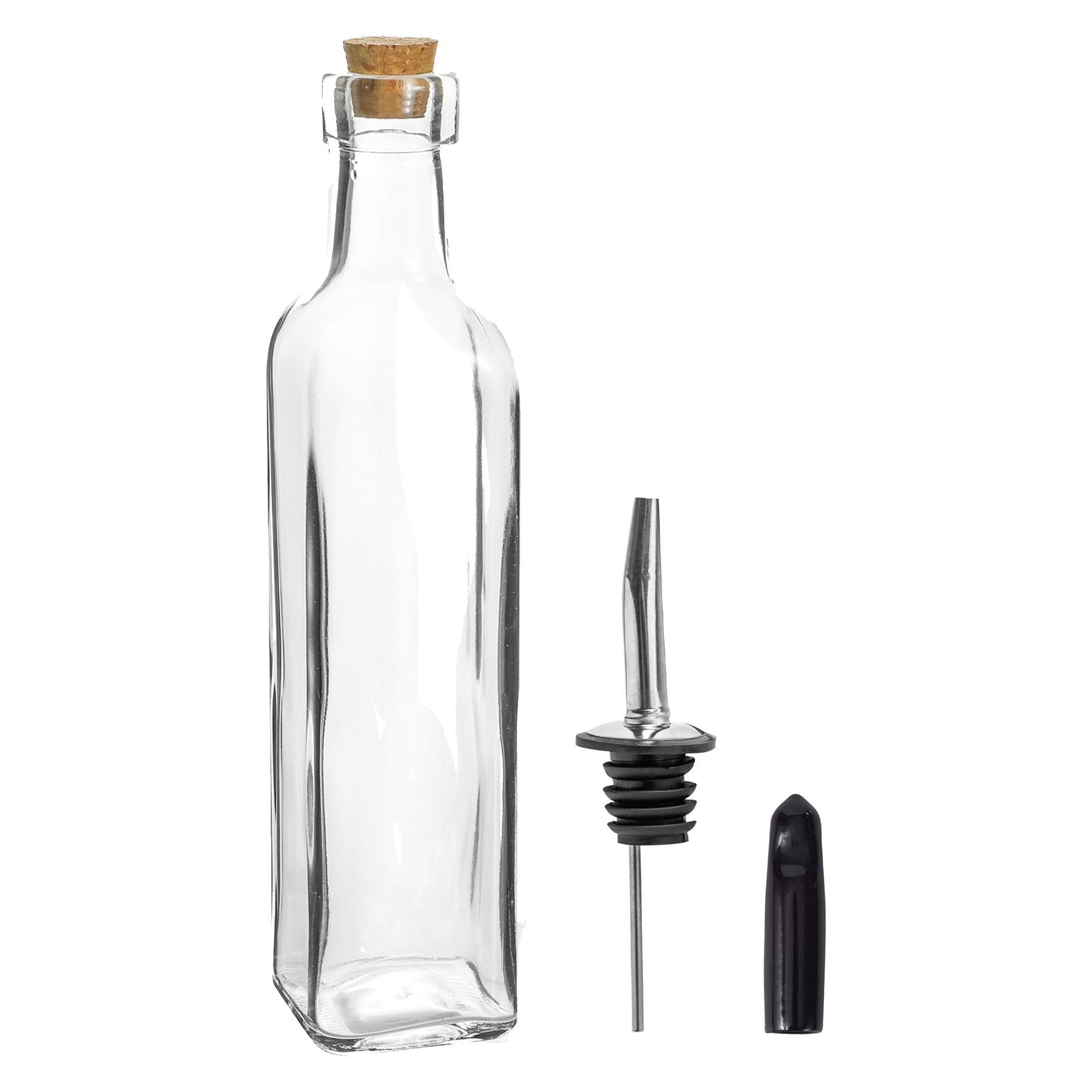 250ml Olive Oil Pourer Glass Bottle with Cork Lid