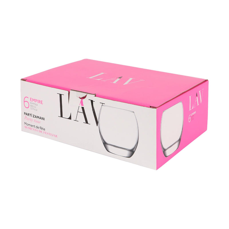 405ml Empire Tumbler Glasses - Pack of Six - By LAV
