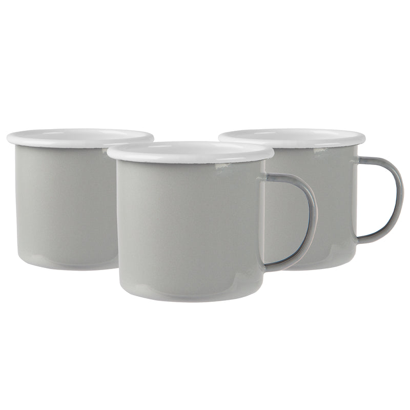375ml Coloured Enamel Mugs -  Pack of Six - By Argon Tableware