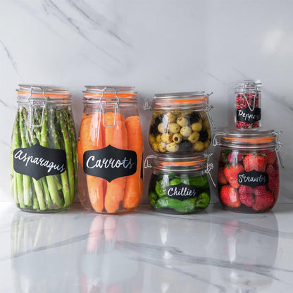 Small Black Chalk Board Storage Jar Labels - Pack of Six