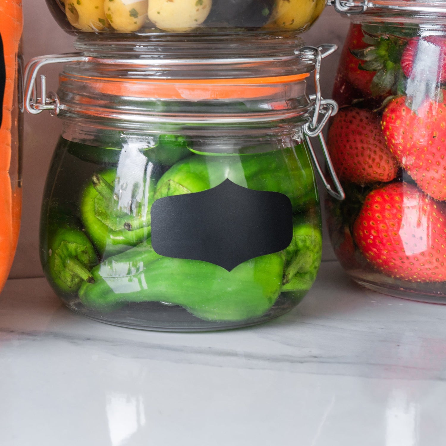 Small Black Chalk Board Storage Jar Labels - Pack of Six