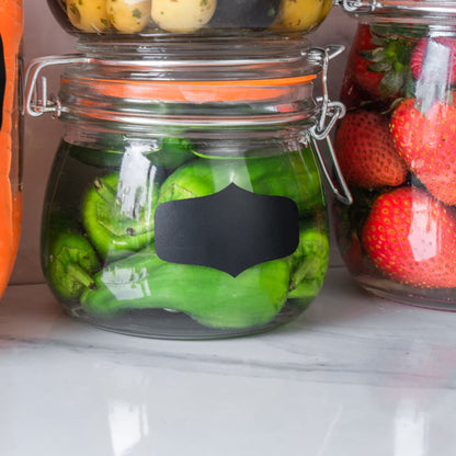 Small Black Chalk Board Storage Jar Labels - Pack of Six