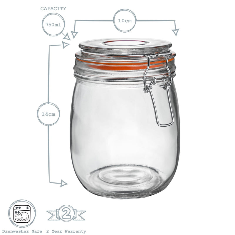 750ml Classic Glass Storage Jar - By Argon Tableware