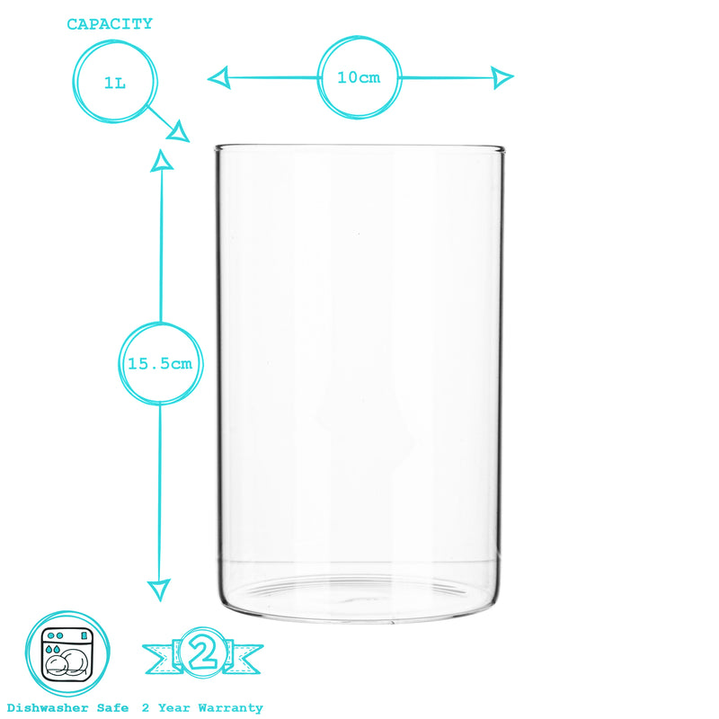 1L Glass Storage Jar with Metal Lid - By Argon Tableware
