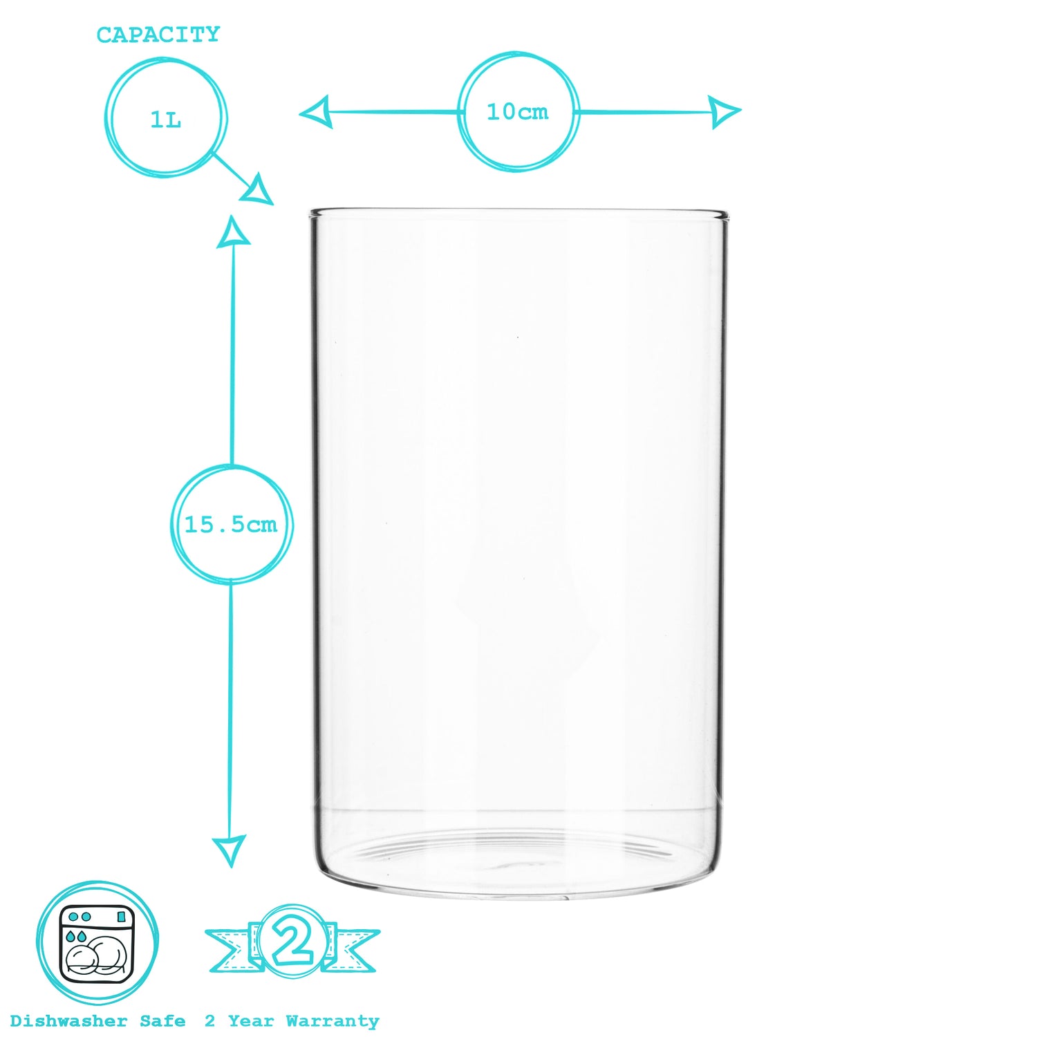 1L Metal Lid Storage Jars - Pack of Three