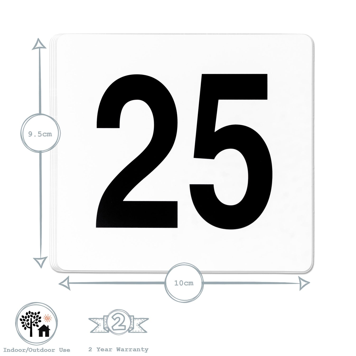 1-25 Acrylic Wedding Table Numbers