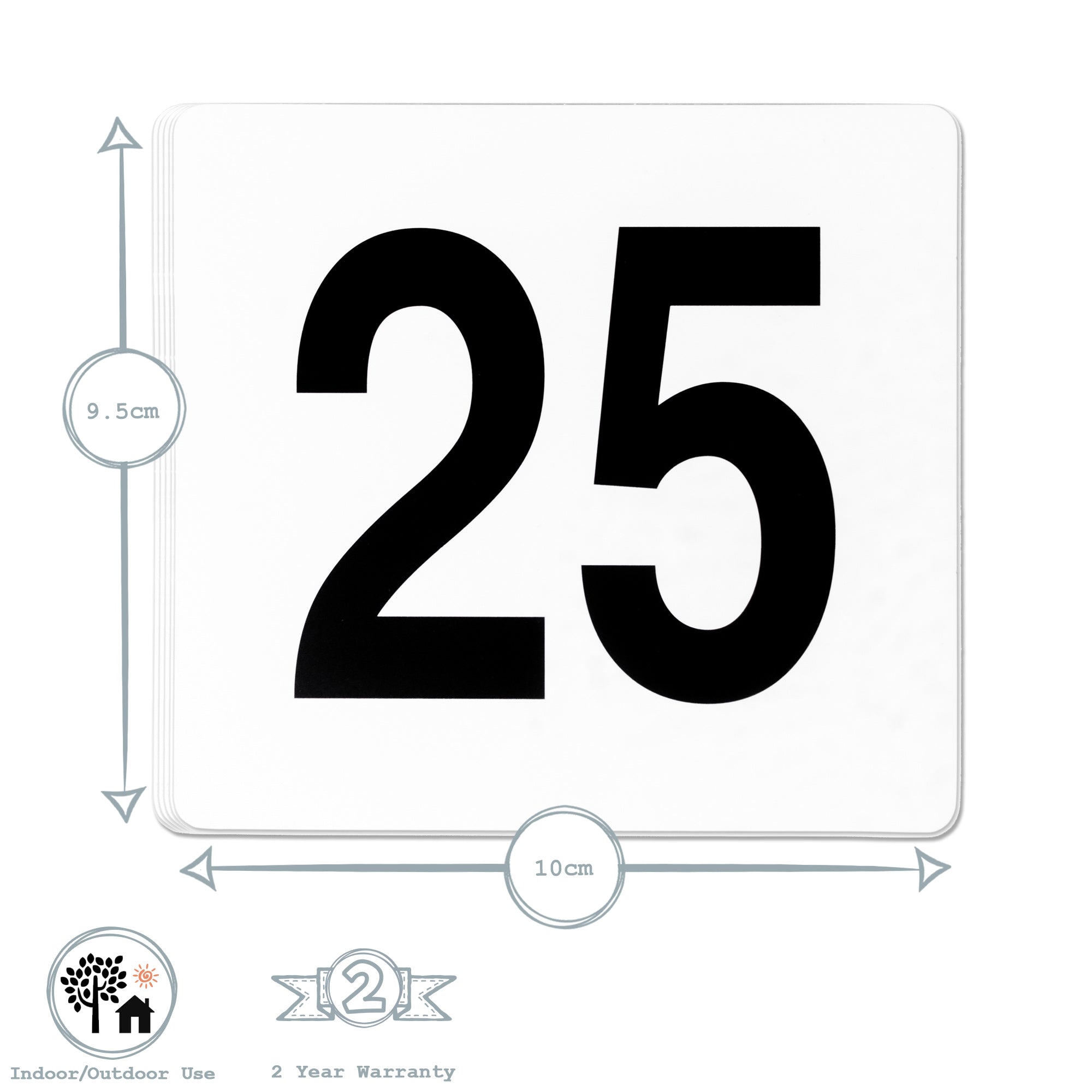 1-25 Acrylic Wedding Table Numbers