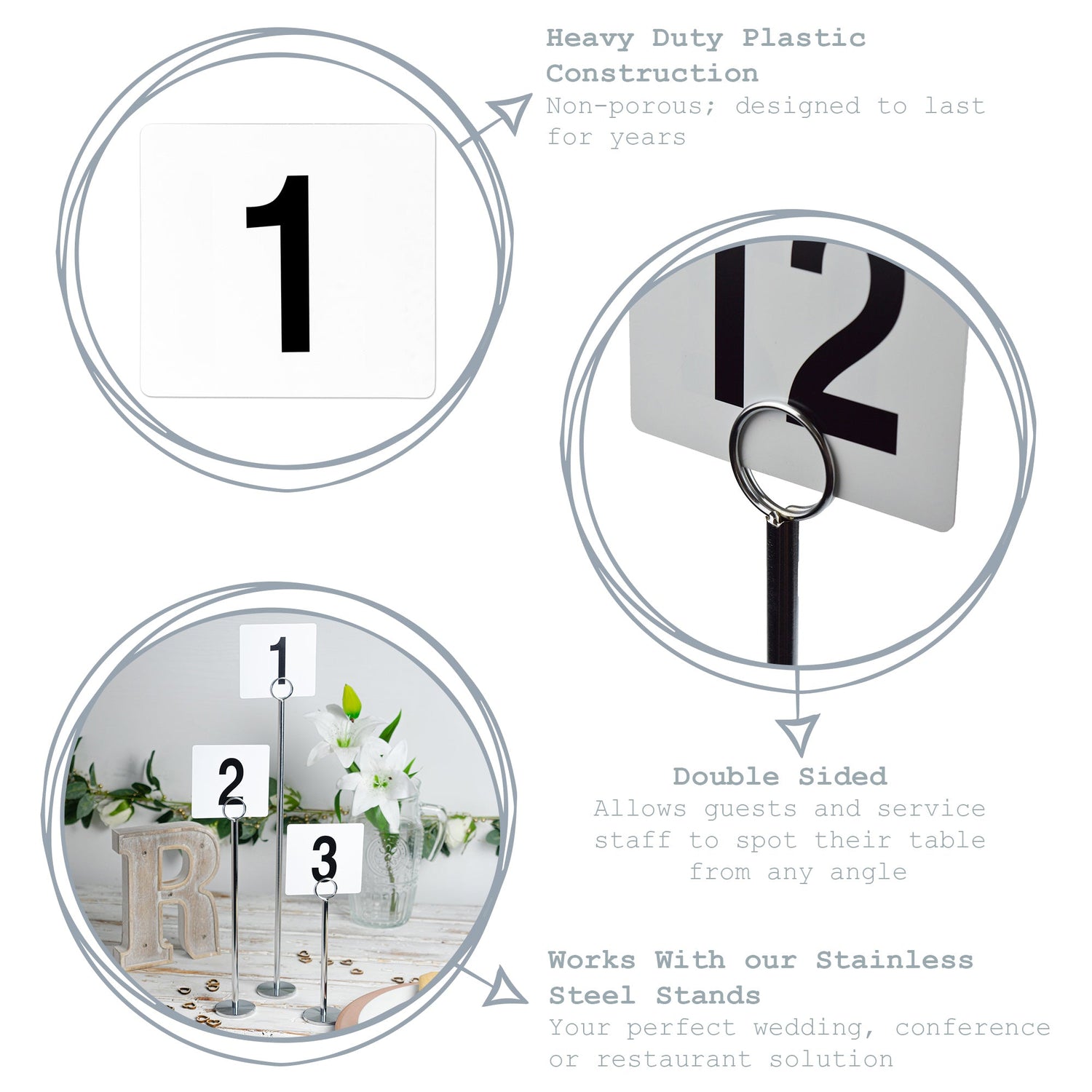 1-50 Acrylic Wedding Table Numbers