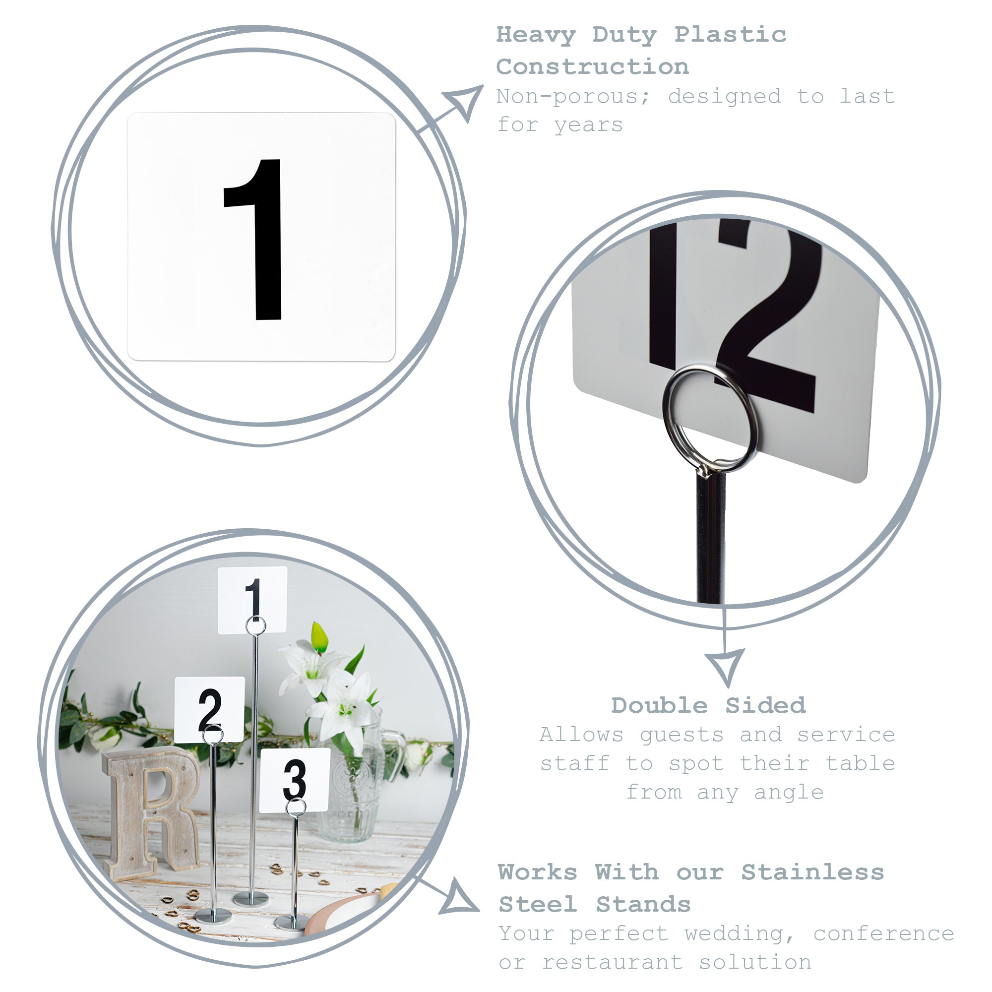 1-50 Acrylic Wedding Table Numbers