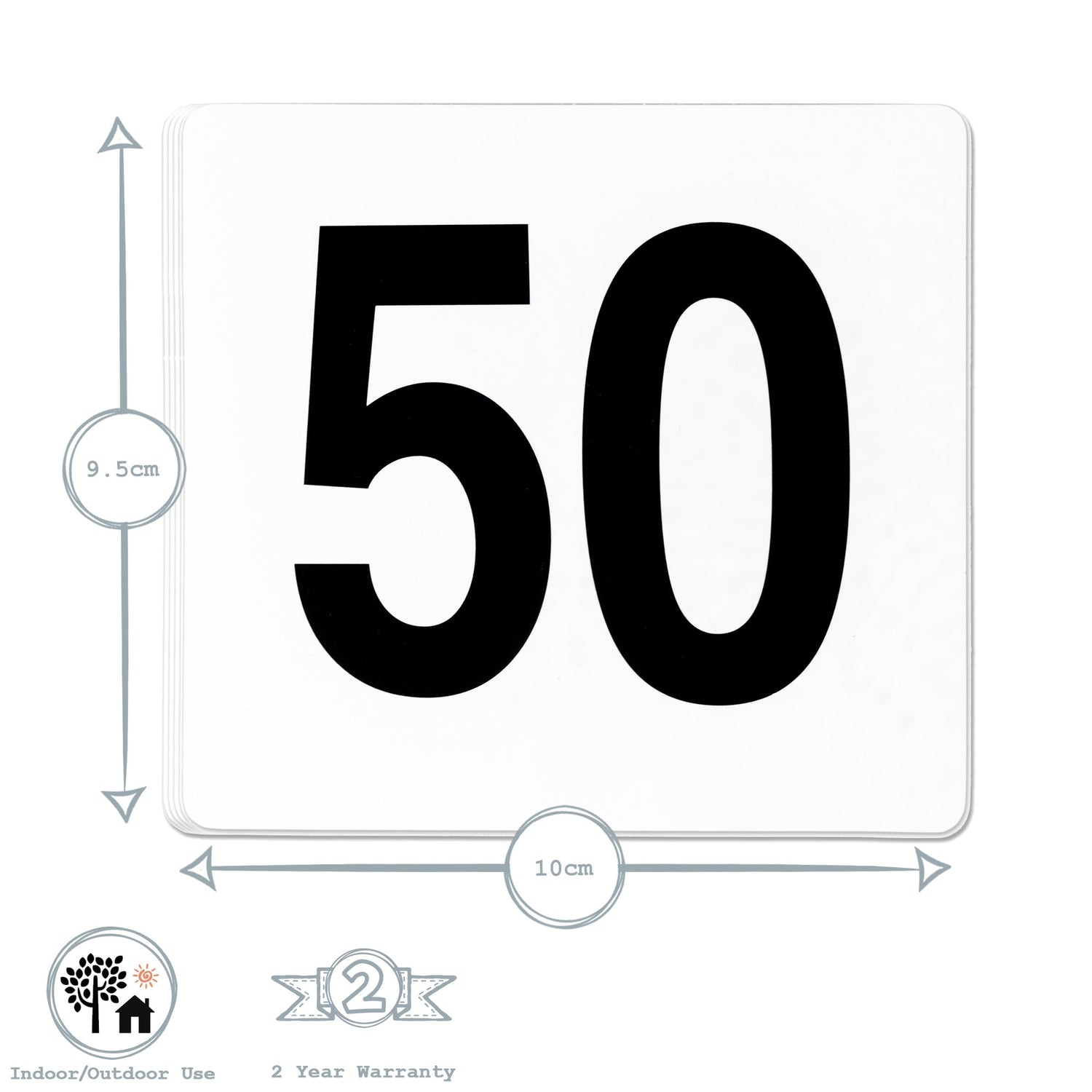 1-50 Acrylic Wedding Table Numbers